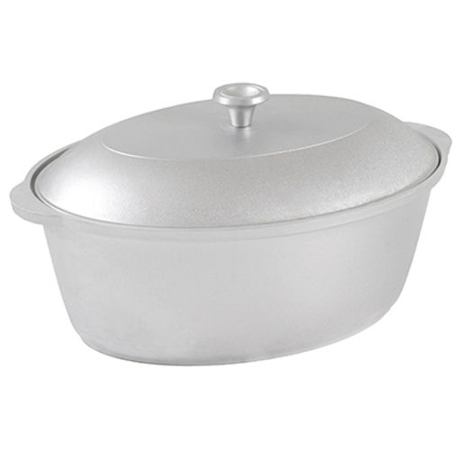 Утятница алюминиевая 4л, 34,5х23,5х11,5см, литая, металлическая жаропрочная крышка (Россия)