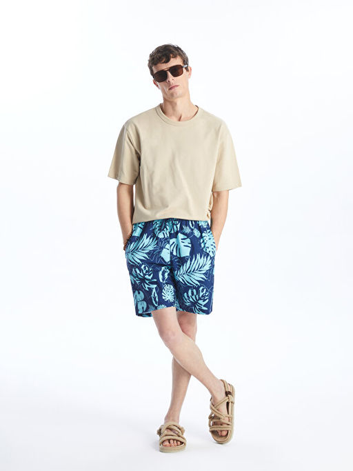 K?sa Boy Desenli Erkek Deniz ?ortu