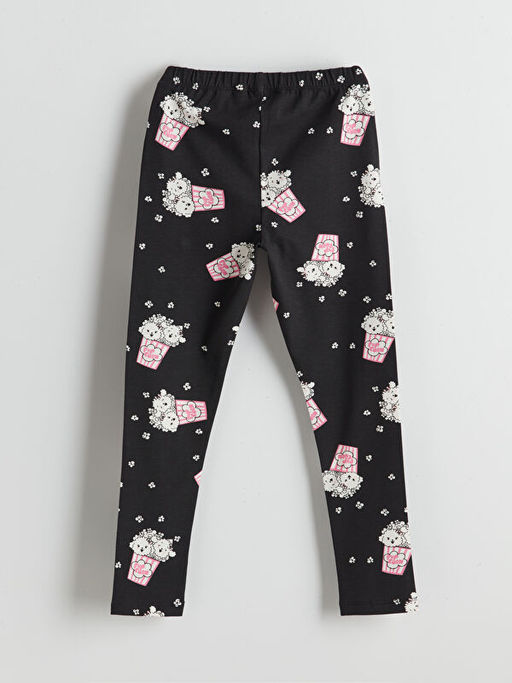 Beli Lastikli ?i?ekli K?z ?ocuk Tayt