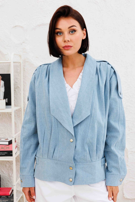 Жакет AURA 2157-170 сетло-голубой деним фото 5