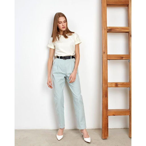 Футболка однотонная женская MINAKU: Basic line, экрю, размер 54