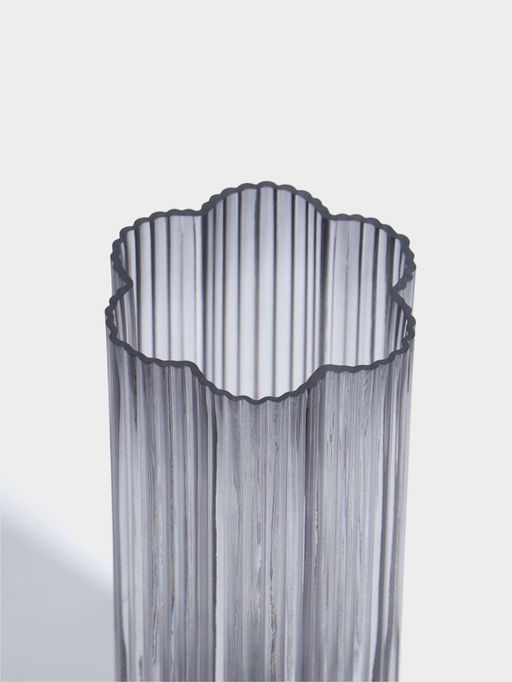 Ваза стекло настольная "Клэй" полосы, 25х10 см, синий