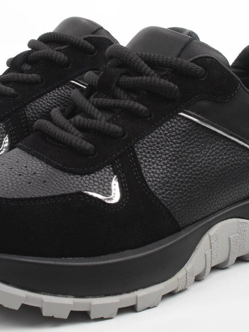 03-A104-1 BLACK Кроссовки женские (натуральная кожа, натуральная замша)