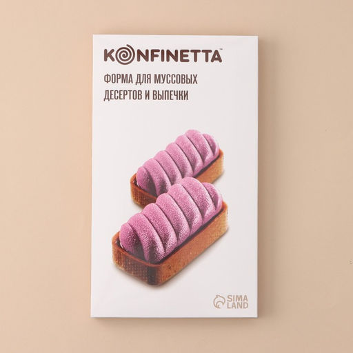 Форма для муссовых десертов и выпечки KONFINETTA Корде, 30?17,5?2 см, 9 ячеек (9?4,5 см), цвет белый  фото 7
