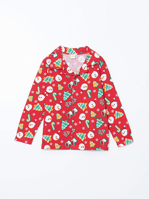 G?mlek Yaka Y?lba?? Temal? Erkek ?ocuk Pijama Tak?m? - Waikiki фото 2