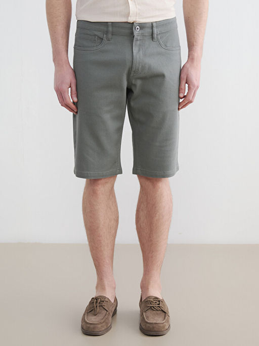 Slim Fit Gabardin Erkek ?ort - Waikiki фото 2