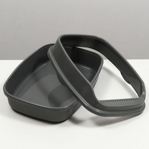 Туалет Айша XL с бортом 64 х 44 х 21 см серый FIX - Simaland фото 6