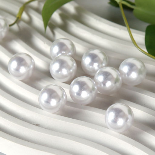 Декоративные камни 100г Жемчуг серебро / XM-45A /уп 200/ пластик - Галеонтрейд фото 3