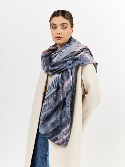 Большой, мягкий, тонкий и очень нежный двусторонний палантин с рисунком - Tantino фото 5