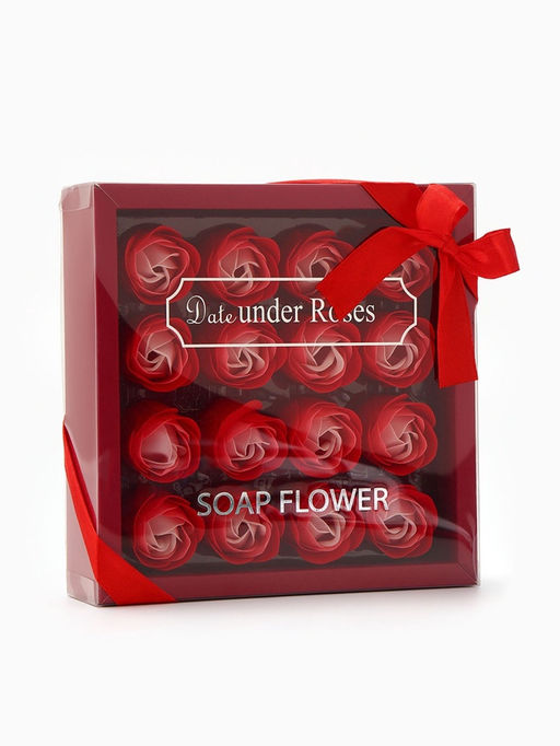 Набор мыльных роз в коробке 16 штук, красно-белые - SB BEAUTY фото 5