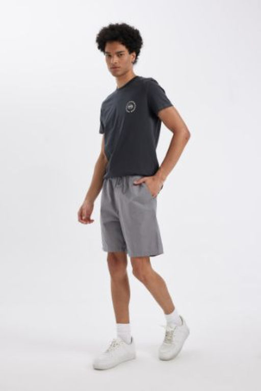 Relax Fit Gabardin Bermuda Sort