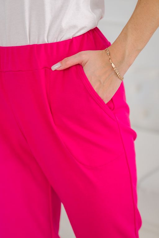 Бриджи женские из интерлока на манжете малиновый - Амадэль фото 8