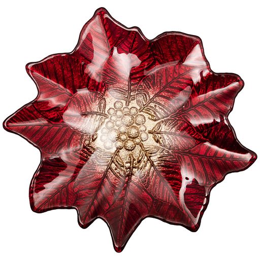 БЛЮДО POINSETTIA RED GOLD 27х26 СМ БЕЗ УПАКОВКИ