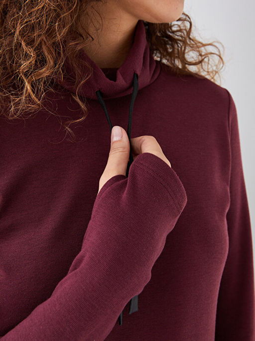 Ke?i? Yaka Reflekt?r Bask?l? Kad?n Outdoor Ti??rt