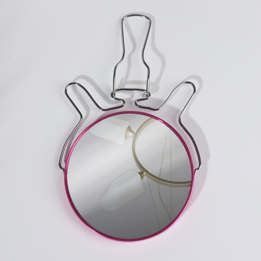 Зеркало настольное, с увеличением х2, настенное, двустороннее, 13.5×15 см, (d=11.5 см), МИКС