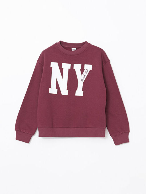 Bisiklet Yaka K?z ?ocuk Kal?n Sweatshirt