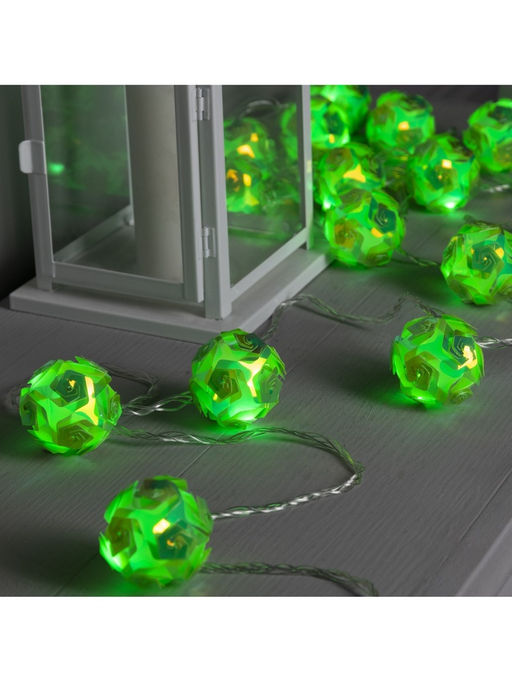 Гирлянда Нить 4.5 м с насадками Цветочные шары, IP20, прозрачная нить, 15 LED, свечение зелёное, 220 В - Luazon lighting фото 8
