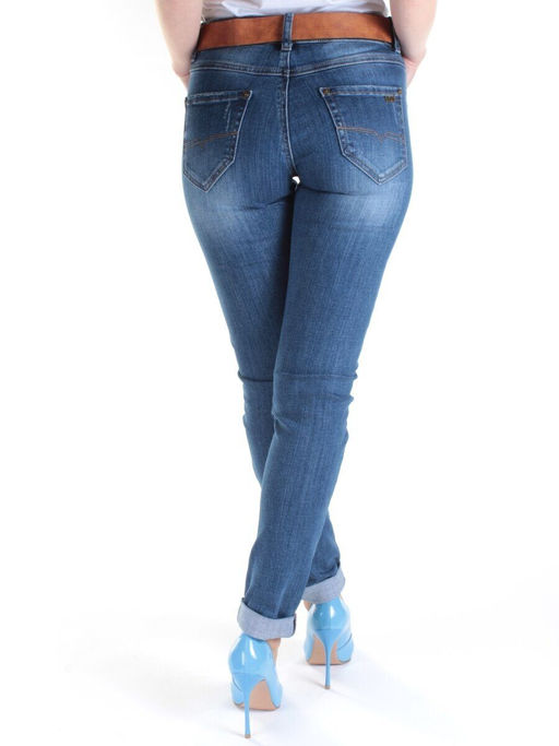 D368 BLUE Джинсы зауженные женские DIOVES