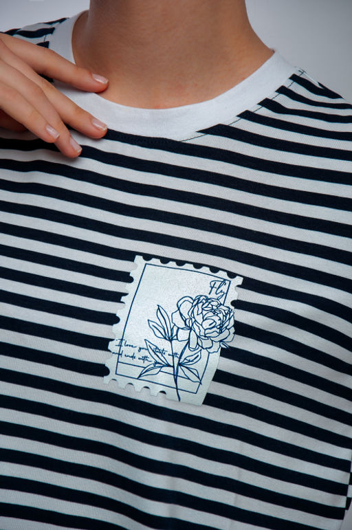 Арт. 3662 Футболка женская 42-50 (5 шт) Цвет:Синий,белый - Калинка фото 13