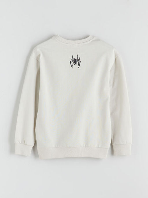 Bisiklet Yaka Spider-Man Bask?l? Erkek ?ocuk Sweatshirt
