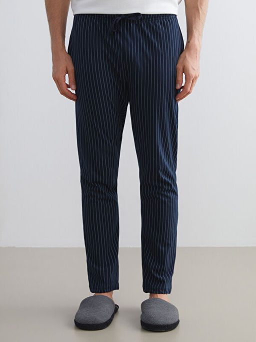 Standart Kal?p ?izgili Erkek Pijama Alt?