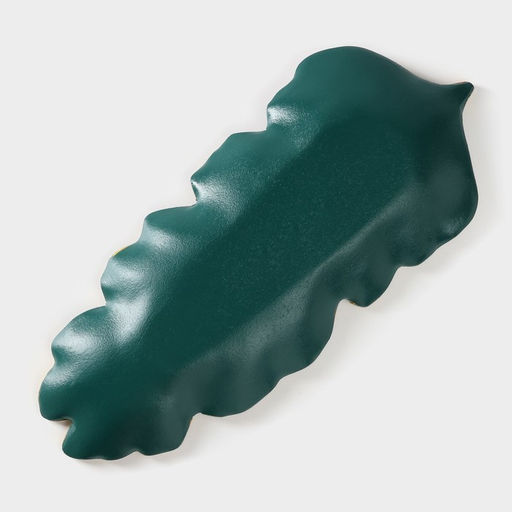 Блюдо для фруктов Доляна «Золотой лист», 37×14 см, зелёное