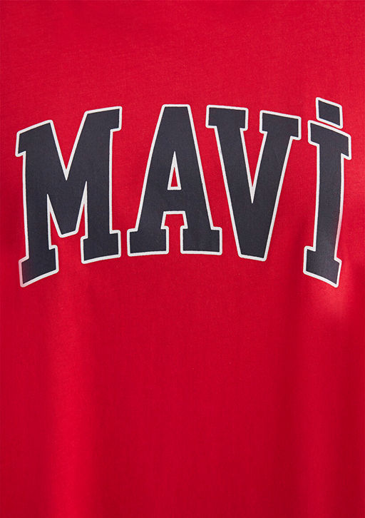 Mavi Logo Bask?l? K?rm?z? Tisort  фото 8