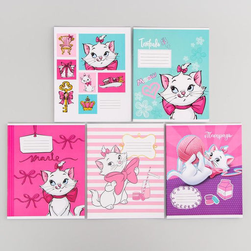 Цена за 20 шт. Тетрадь в клетку 12 листов, 5 видов МИКС, обложка мелованный картон, «Коты аристократы»