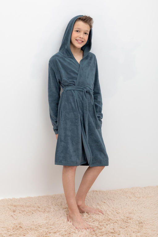 Crockid _ КБ 5782/винтажный синий халат дет