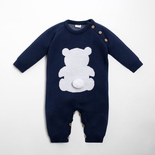 Комбинезон вязаный Крошка Я Мишка рост 74-80 см, цвет синий