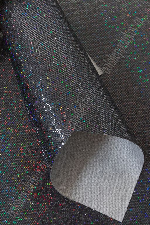 Кожзам "Соты" А4 (5 листов) SF-3945, черный голографик №26