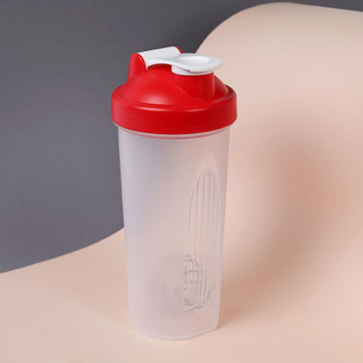Бутылка/Шейкер SHAKER SHS-600 бело-красная, для спортивного питания 600ML/уп72 - ГалеонТрейд фото 6