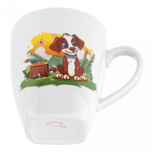 Кружка фарфоровая "Шарик" 210мл, д7см, h8см, форма "Глория" (Россия)