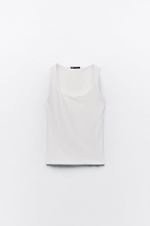 POLYAMIDE TOP WITH WIDE STRAPS - Zara фото 45