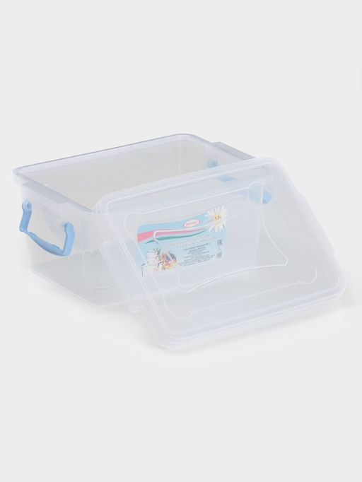 Контейнер пищевой, 1.5 л, 21×14×10 см, пластик, прямоугольный, прозрачный, ручки МИКС