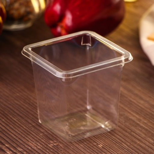 Цена за 360 шт. Стакан - креманка одноразовый под запайку «Фреш», 8×7.5 см, 270 мл, пластик, прозрачный