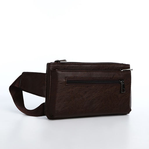Сумка поясная на молнии, 3 наружных кармана, цвет коричневый - Simaland фото 5