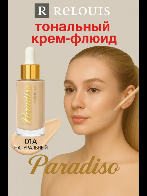 RELOUIS Крем-флюид тональный Paradiso тон:01А neutral beige  фото 2
