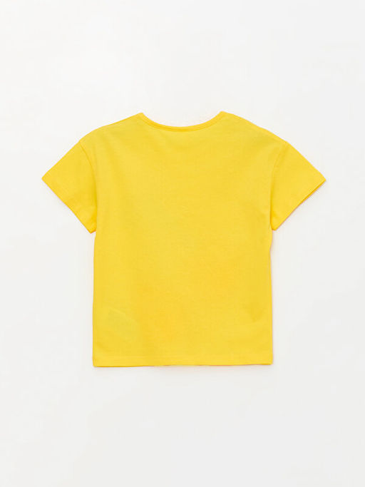 Bisiklet Yaka Bask?l? K?sa Kollu K?z Bebek Ti??rt - Waikiki фото 2