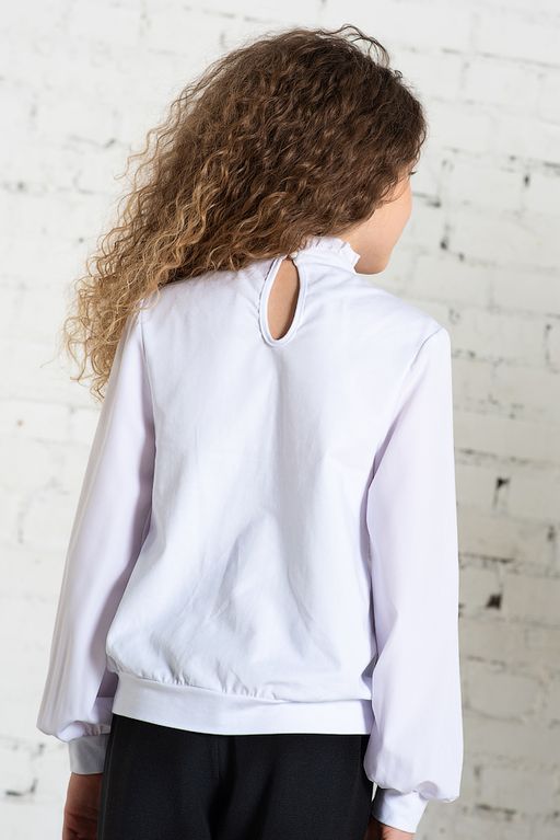 Белая школьная блуза Mooriposh, модель 06131  фото 4