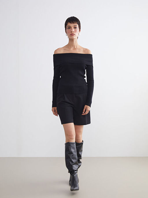 Kay?k Yaka Kad?n Triko Kazak