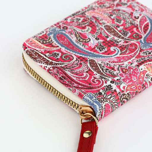 Кошелёк женский на молнии с ремешком, фуксия