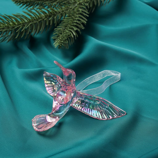 Цена за 2 шт. Ёлочная игрушка Зимнее волшебство. Свиристель, 7.57 см, сиреневый перелив фото 5