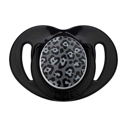 Двойная ортодонтическая пустышка с боксом для хранения 0+, Anthracite Leopard 2 шт 7124920 - Mamajoo фото 2
