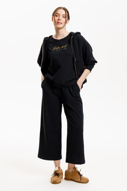 ЕВТ 4146/темный черный брюки жен