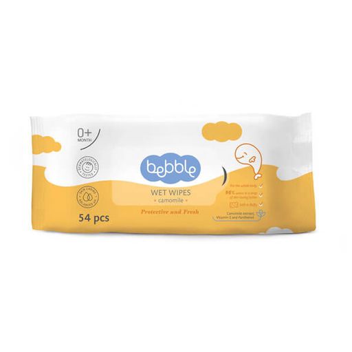 Салфетки влажные детские РОМАШКА (CAMOMILE) Wet Wipes Bebble 54 pcs