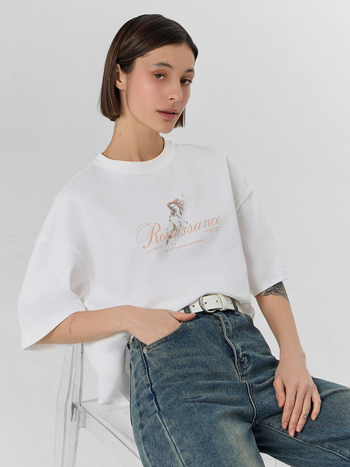 Футболка женская оверсайз белая