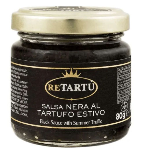 Соус RETARTU грибной трюфельный с чернилами каракатицы Сальса Нера аль Тартуфо 80 г, стекло, ИТАЛИЯ