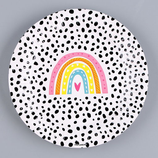 Цена за 10 шт. Тарелка бумажная Радуга, 18 см - Страна карнавалия фото 6