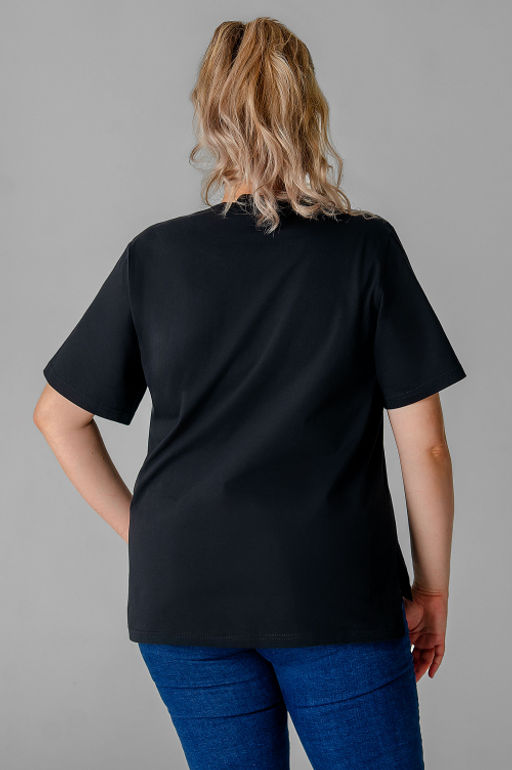 Арт. 31170 Футболка женская  50-60 (6 шт) Цвет:черный